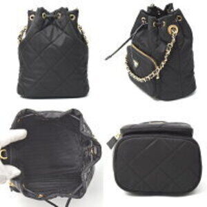 Prada Nylon Shoulder Edition Handbag Bag Black Chain Re
